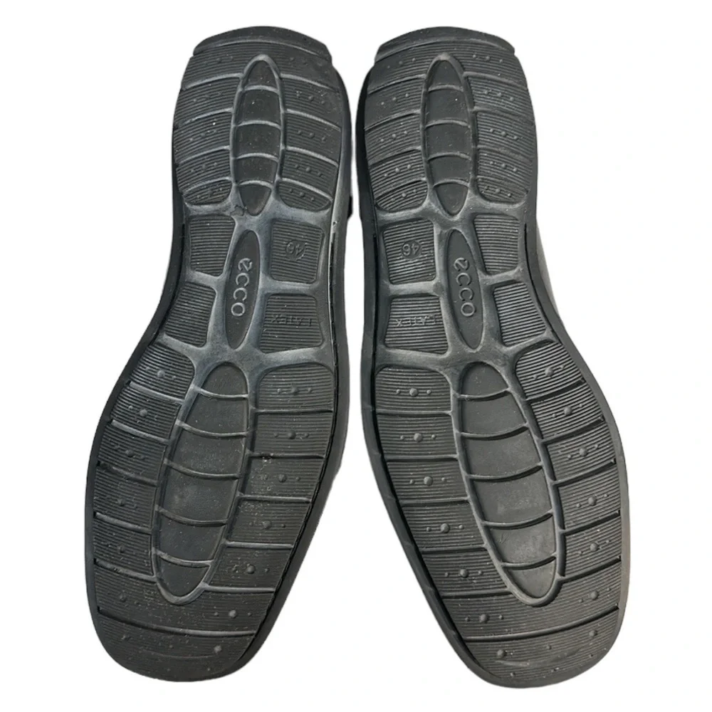 ECCO Black Slip On Driving Racing Loafers Casual Comfort Shoes US 11.5 EU 46 VGC